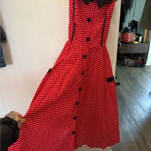 Hell Bunny Red Polka Dot Dress